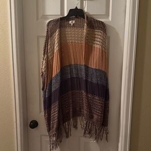 BKE Striped Knit Camisole with Fringe